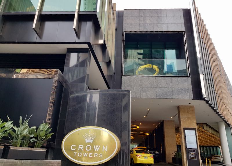 The hotel is part of the Crown Casino complex.