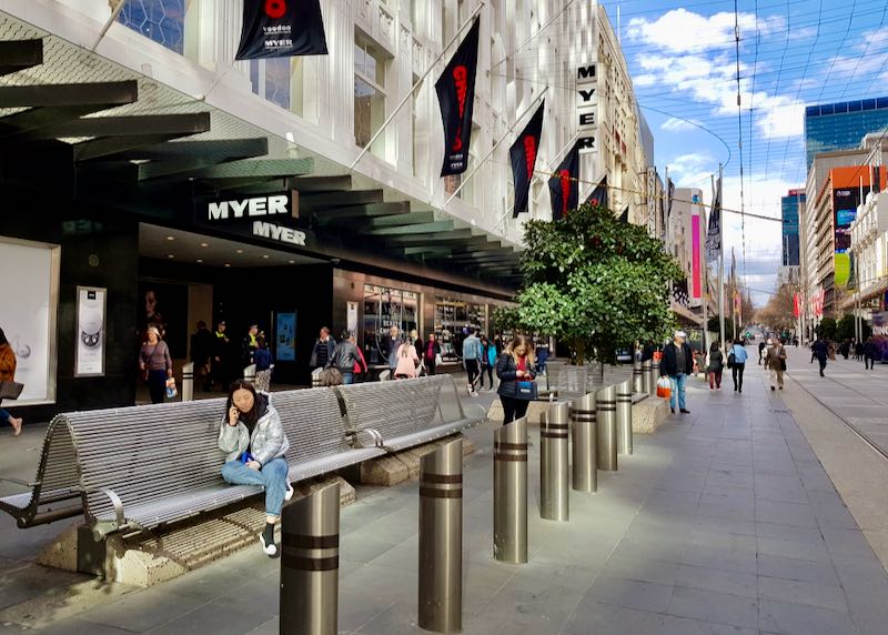 Bourke Street Mall is a pedestrian shopping area.