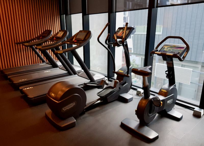 Guests can use the small Novotel gym.