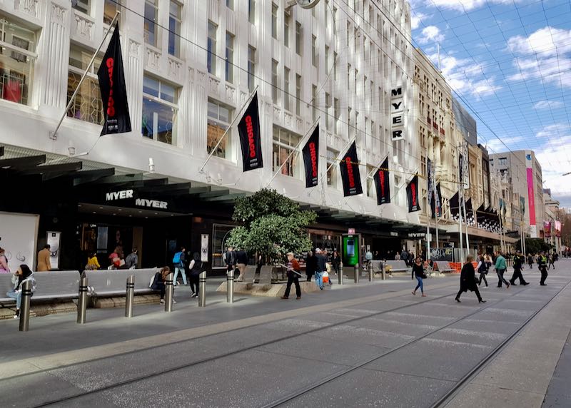 Bourke Street Mall is a pedestrian shopping area.