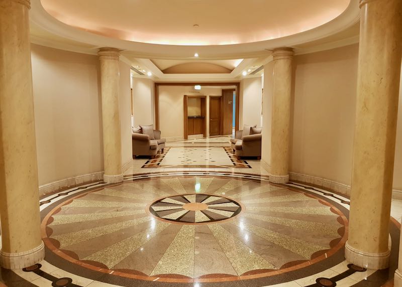 Incredible marble corridors are throughout the hotel.