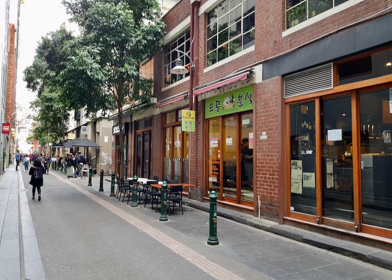 The hotel is in a quiet downtown location.