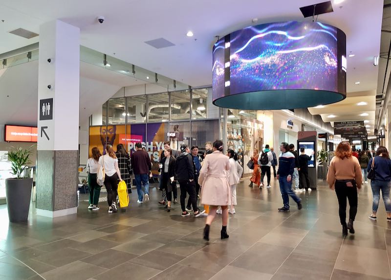 DFO mall has stores of several international brands.