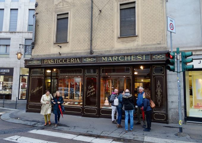 Pasticceria Marchesi serves excellent coffee and sweet treats.