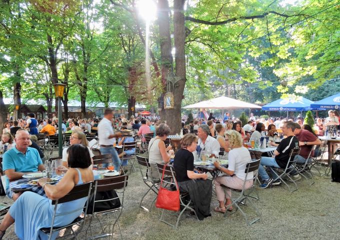 Hofbräukeller has a huge outdoor beer garden.