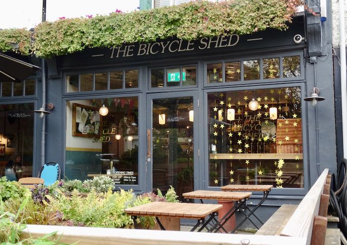 The Bicycle Shed has a lovely outdoor terrace.