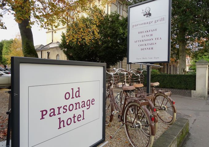 The hotel offers free parking and bicycles to guests.