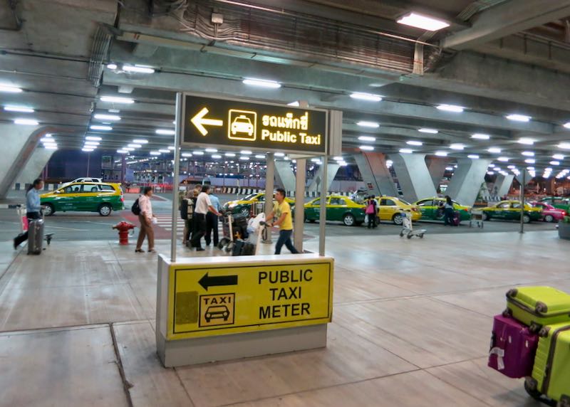 Taxis at Bangkok Suvarnabhumi Airport.