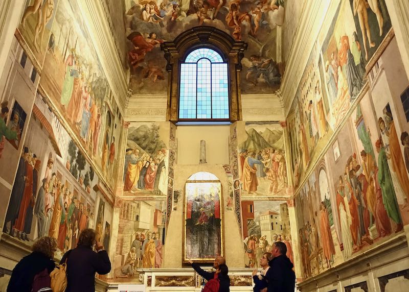 Inside Cappella Brancacci in Florence, Italy