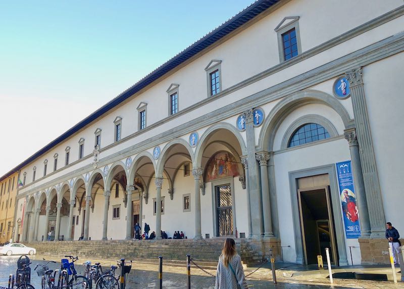 Exterior of the Museo degli Innocenti in Florence, Italy