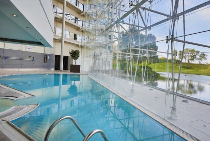 Hotel with pool at Heathrow Airport in London.