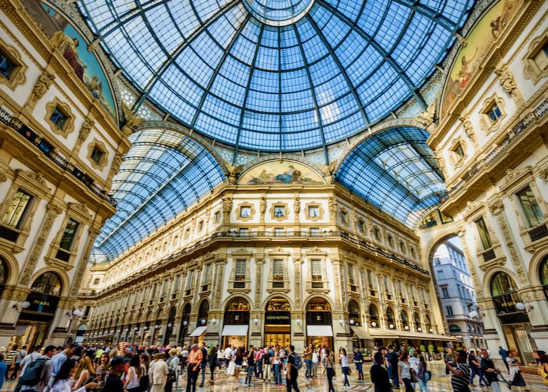 Interior shot of The Galleria Vittorio Emanuele II in Milan