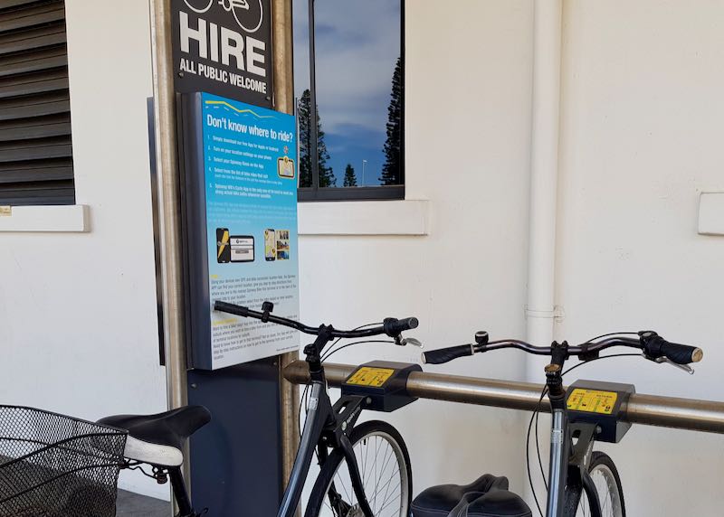 Bikes on hire can be found outside the hotel.