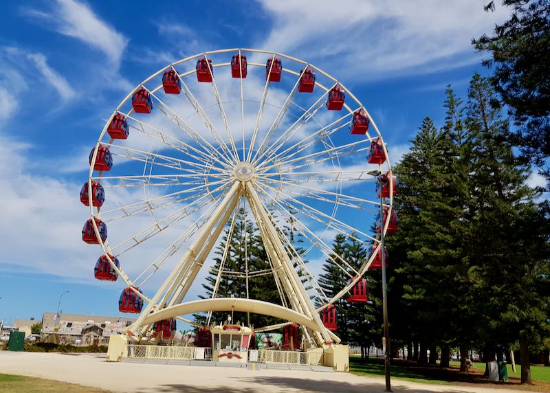 The Tourist Wheel in Esplanade Park is popular with families.