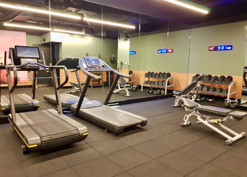 The gym is of a decent size.