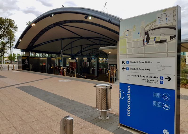 Elizabeth Quay Bus Station offers services to/from the airport.