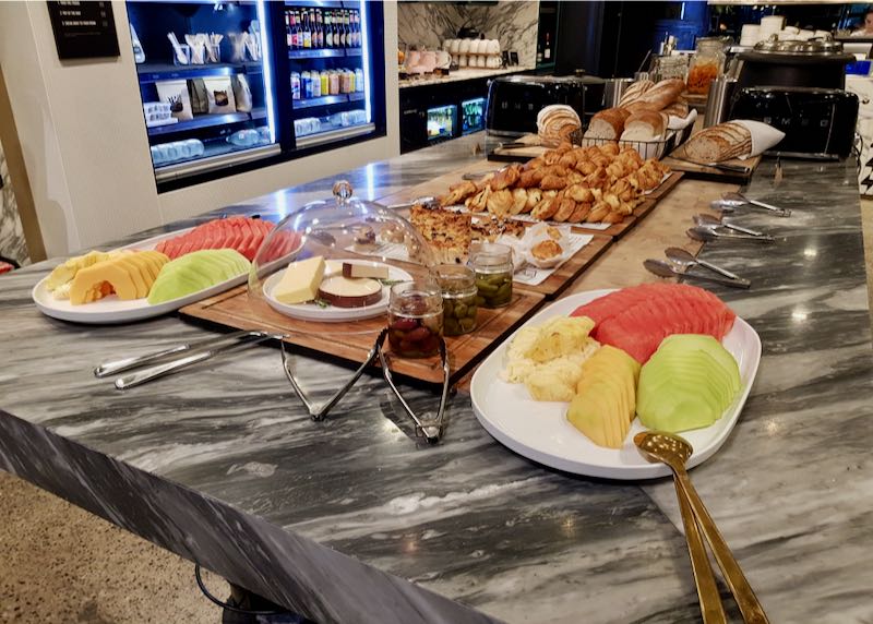 The buffet breakfast is modest.