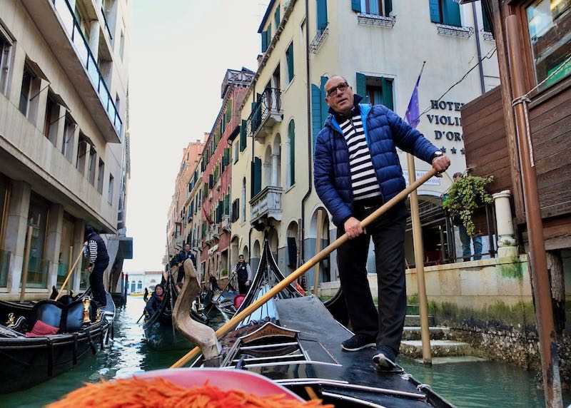 A gondolier in Venice