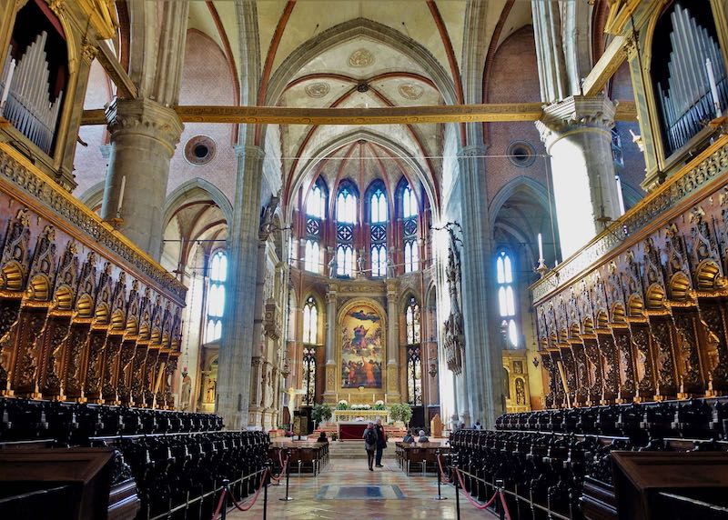 Inside the Basilica of Santa Maria Gloriosa dei Frari in Venice,Italy