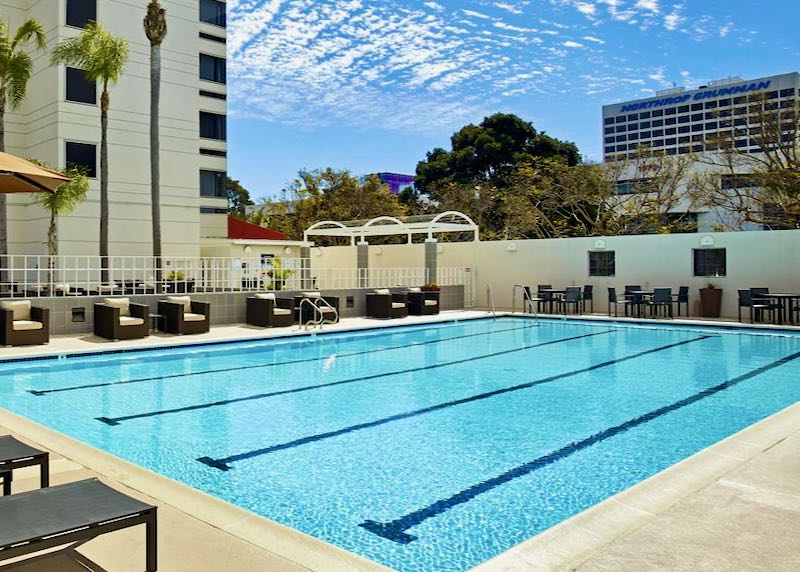 Midrange hotel near LAX with outdoor pool.