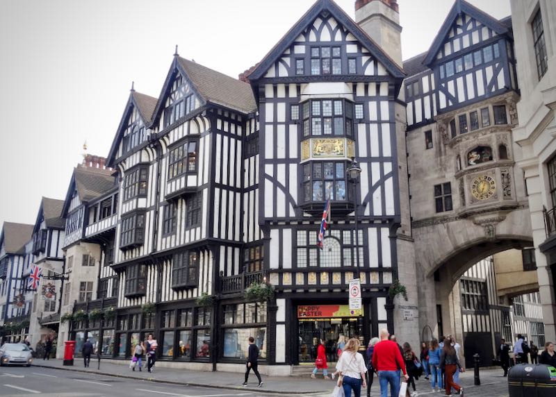 The tudor-style facade of Liberty department store in London