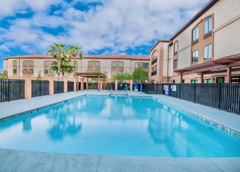 Hotel with pool near Las Vegas airport.