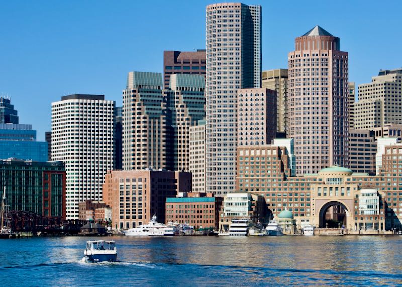 Water taxi to downtown Boston hotels from Logan Airport.