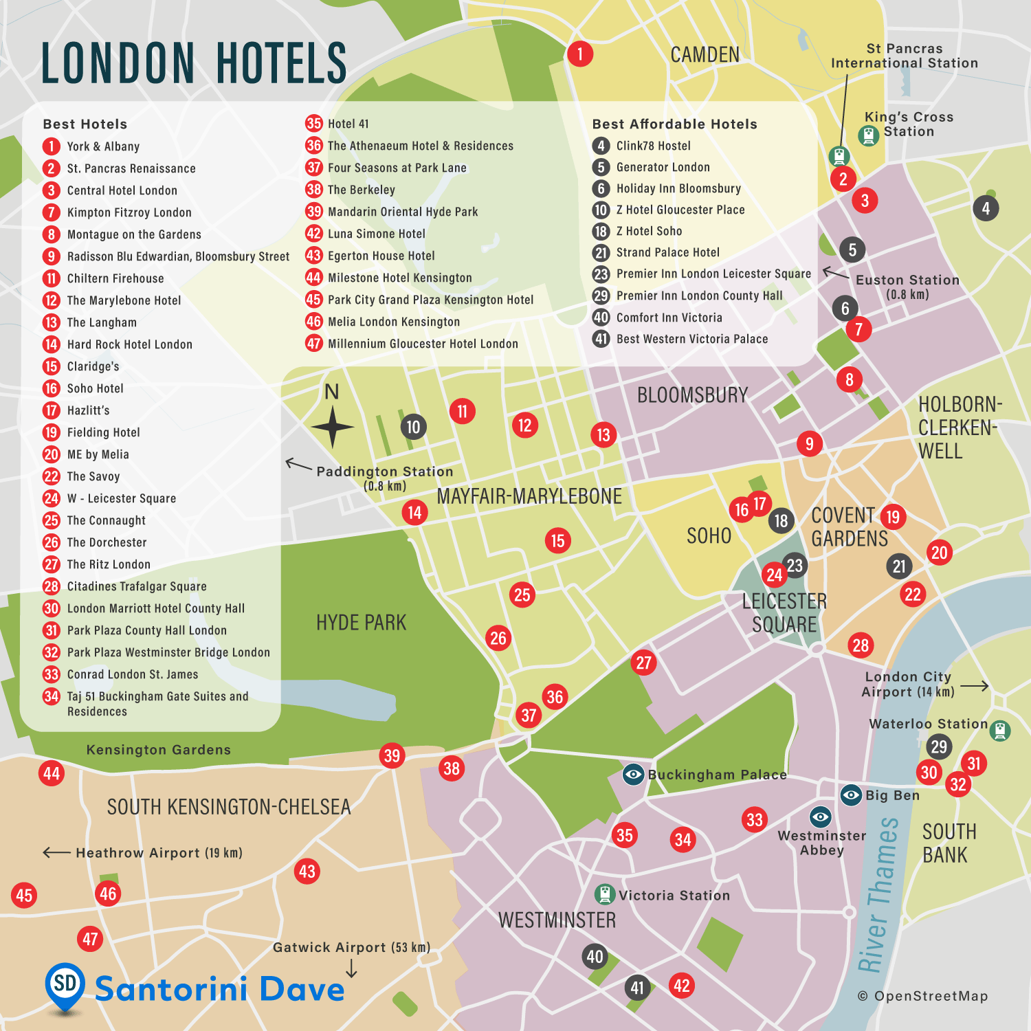 Hotel Map Of London England - United States Map