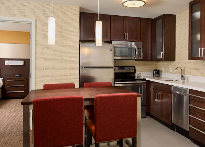 Hotel with kitchen and living room near Las Vegas airport.