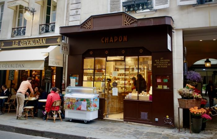 Exterior of a chocolate shop in Paris