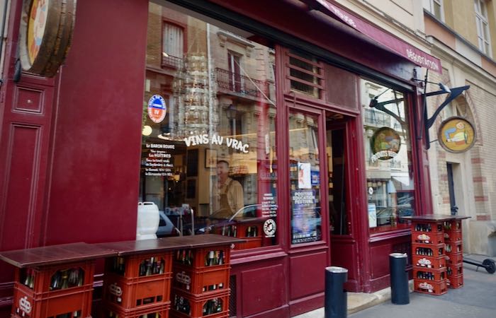 Exterior of Le Baron Rouge wine bar in Paris