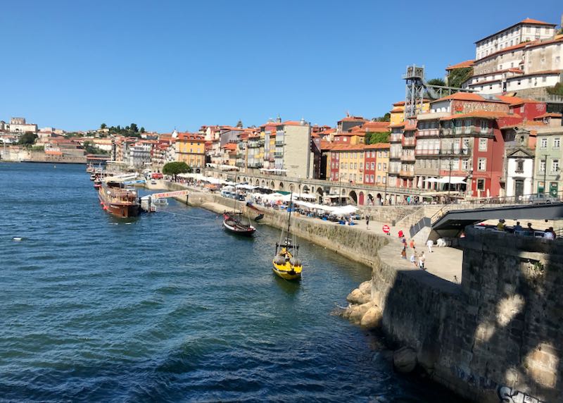 Ribeira waterfront from the foot of the bridge.