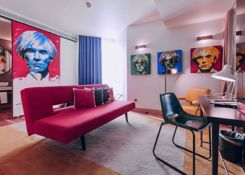 The Andy Warhol suite has a striking living area.