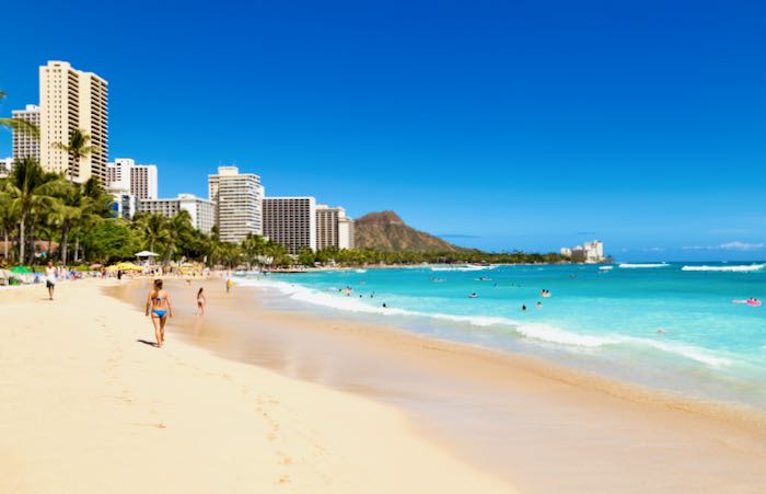 Beach resorts in Honolulu.