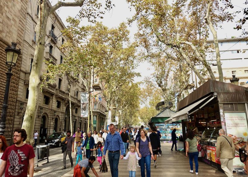 La Rambla pedestrian street in Barcelona