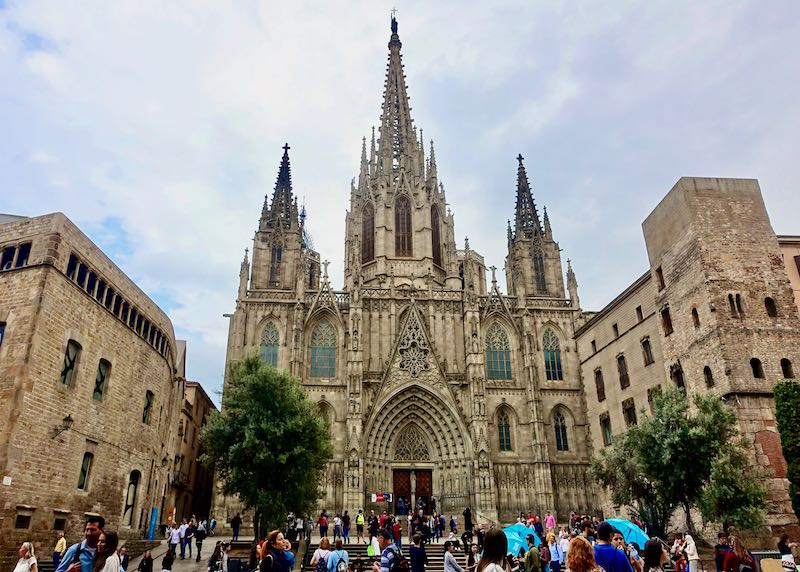 The Barcelona Cathedral in the Barri Gotic neighborhood