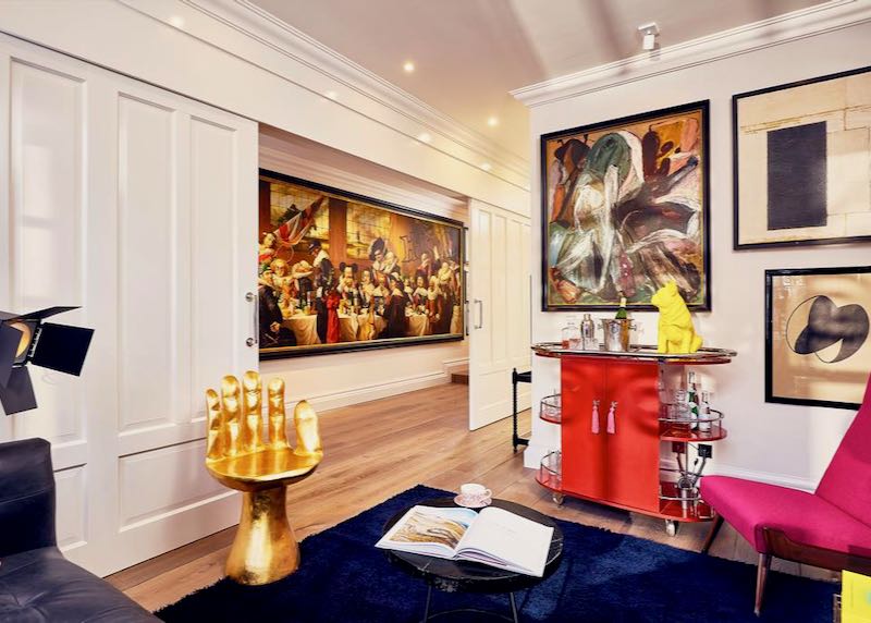 The Art Collector’s Suite features museum-worthy paintings and sculptures.