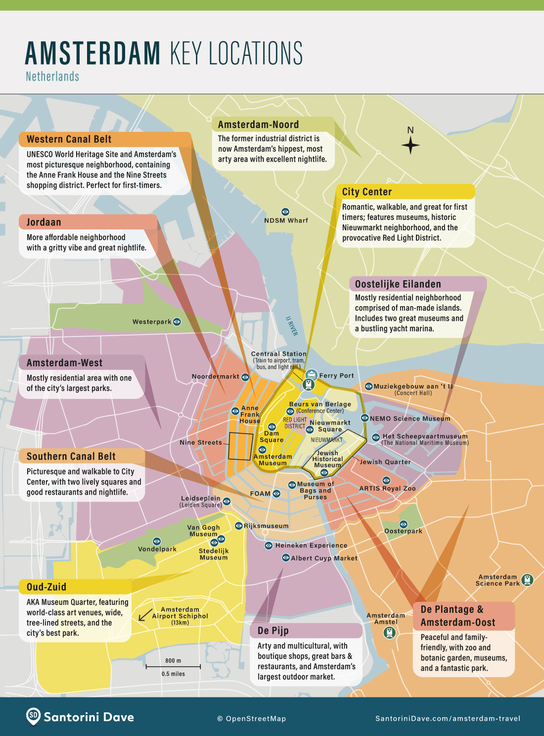 WHERE TO STAY In AMSTERDAM Best Neighborhoods Areas Canals   Amsterdam Best Neighborhoods Map 