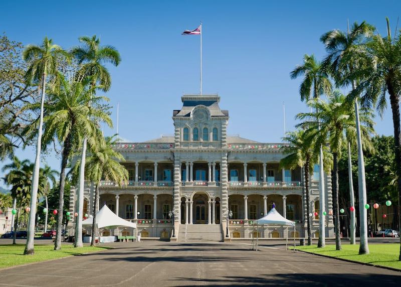 Iolani Palace in Downtown Honolulu, Hawaii