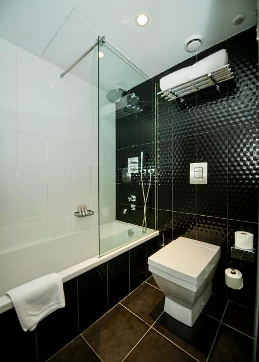Junior Suites have tub and shower combos.