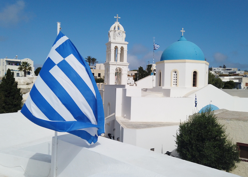 rooftop greek flag