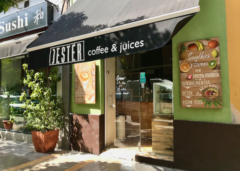 Jester serves bagels, coffees, and smoothies.
