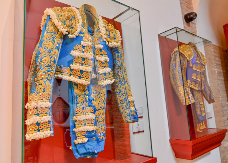 Museo Taurino displays matador suits.