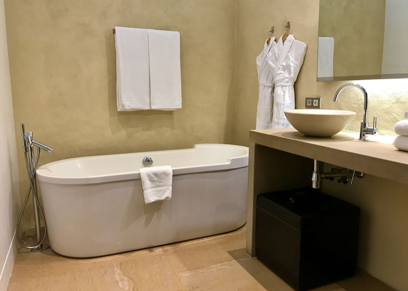 Suites feature large bathrooms.