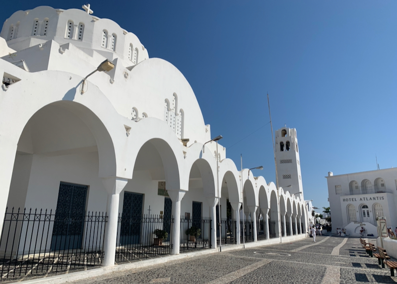 the Orthodox Metropolitan Cathedral and Atlantis hotel