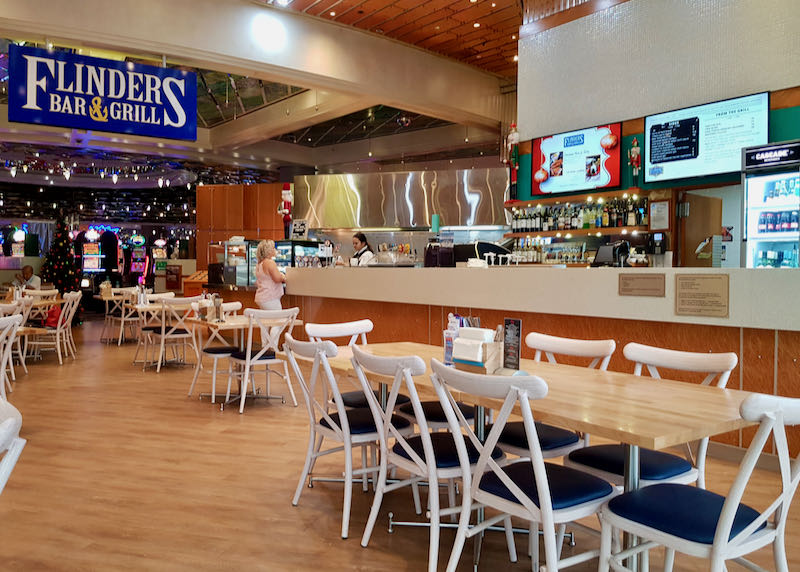 Flinders Bar & Grill offers good value meals and drinks.