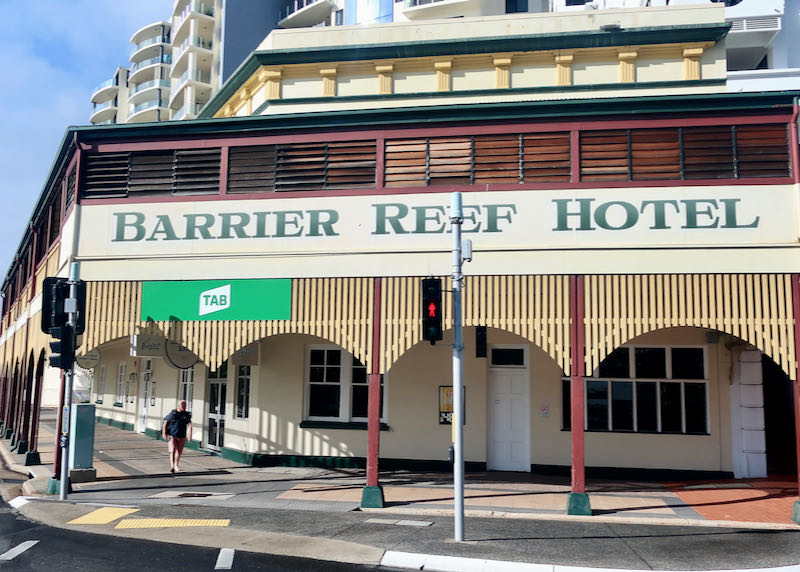 The Barrier Reef Hotel pub is old-style.