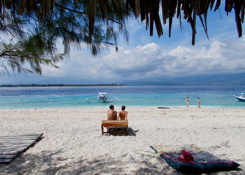 Pristine beach and water in the Gili Islands