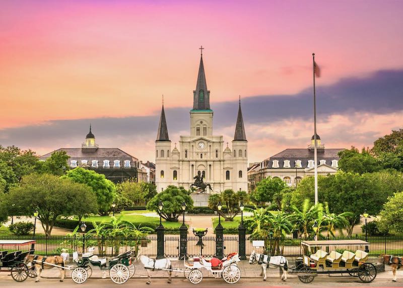 Jackson Square and St. Louis Cathedral in the French Quarter, New Orleans