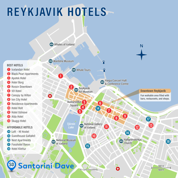 REYKJAVIK HOTEL MAP Best Areas  Neighborhoods  Places Stay